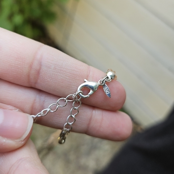 layered beaded necklace iridescent pink and gray - Picture 2 of 3